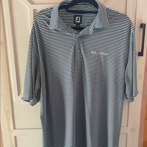 FootJoy Black and White Striped Polo